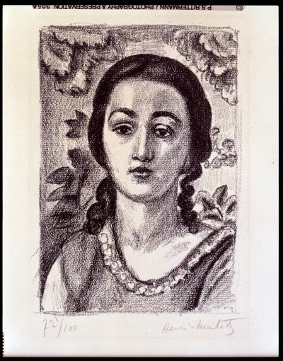 Junges Mädchen mit braunen Locken von Henri Matisse