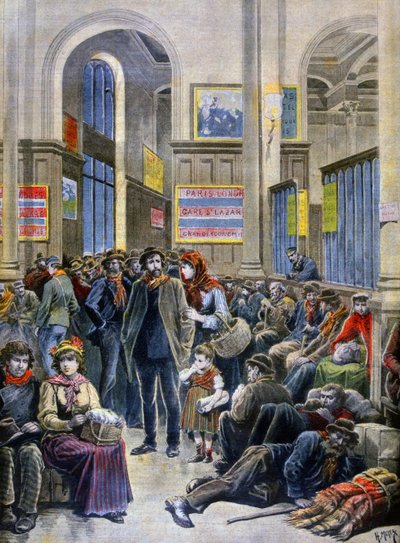 Italienische Einwanderer suchen Schutz am Gare Saint Lazare von Henri Meyer
