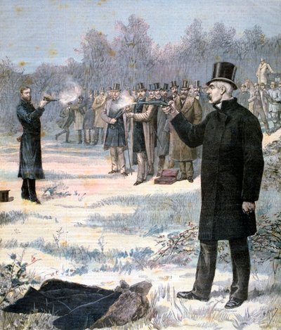Das Duell zwischen Paul Deroulede und Georges Clemenceau, 1893 von Henri Meyer