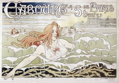 Cabourg à 5 h de Paris - Werbeplakat von Privat Livemont von Henri Henri Antoine Théodore Livemont