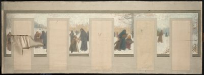 Skizze für das Rathaus von Bagnolet: Winterlandschaft von Henri Rachou