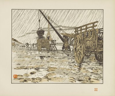 Vom Quai de Passy, im Regen [Die sechsunddreißig Ansichten des Eiffelturms] von Henri Rivière