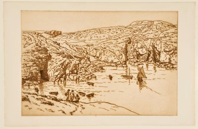 Segelboot in einer Bucht von Henri Rivière