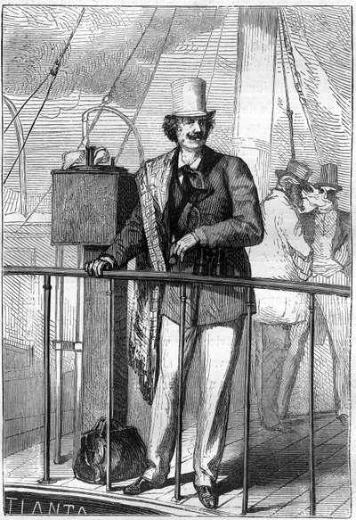 Illustration des Buches "Von der Erde zum Mond" von Jules Verne, Hetzel-Ausgabe von Henri de Montaut