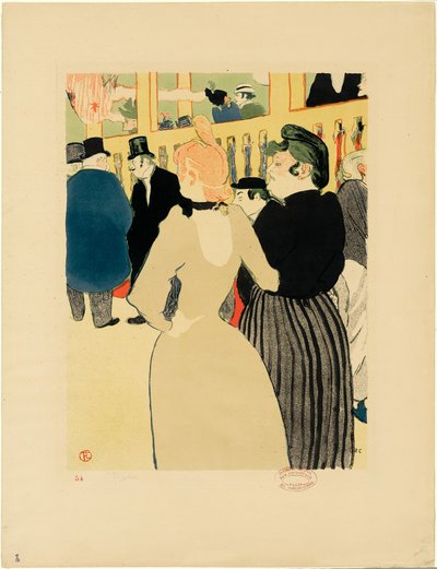 Im Moulin Rouge, La Goulue und ihre Schwester von Henri de Toulouse-Lautrec