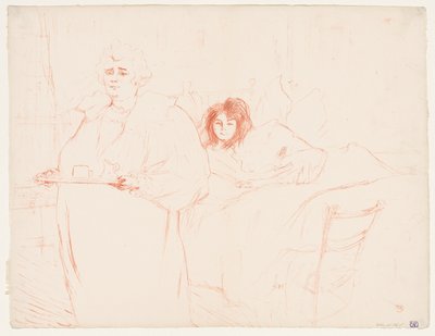 Elles: Frau trägt ein Tablett, Mme. Baron und Mlle. Popo von Henri de Toulouse-Lautrec