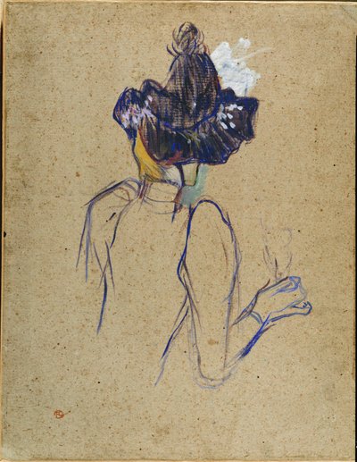 Jane Avril, Rückansicht von Henri de Toulouse-Lautrec
