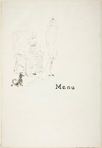 Das nackte Mädchen: Menü von Henri de Toulouse-Lautrec
