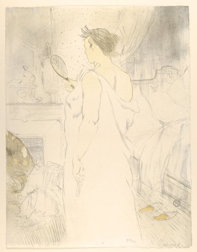 Blick in einen Spiegel, aus "Elles" von Henri de Toulouse-Lautrec