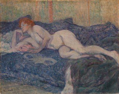 Nackte auf einer Couch liegend von Henri de Toulouse-Lautrec