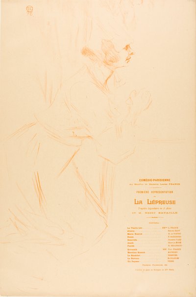Programm für La Lépreuse von Henri de Toulouse-Lautrec