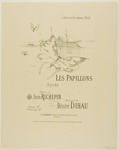 Die Schmetterlinge, aus Mélodies de Désiré Dihau von Henri de Toulouse-Lautrec