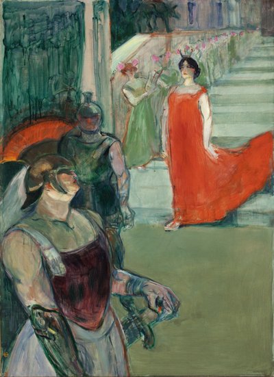 Die Oper „Messalina“ in Bordeaux (Messalina steigt die von Statisten gesäumte Treppe hinab) von Henri de Toulouse-Lautrec