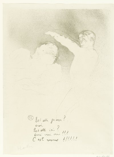 Porträt von Marcelle Lender und Albert Brasseur im Varieté von Henri de Toulouse Lautrec (signed by artist)