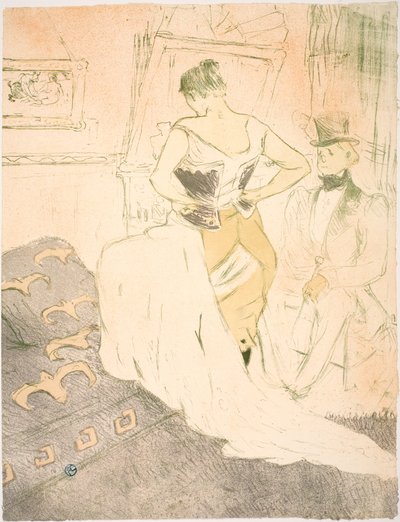 Frau im Korsett, Eroberung im Vorbeigehen von Henri de Toulouse Lautrec