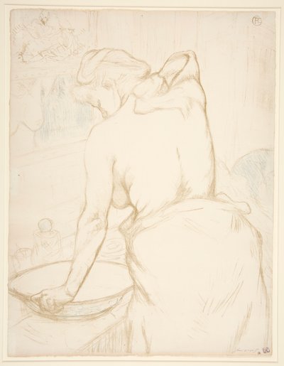 Frau bei ihrer Toilette, sich waschend, aus der Serie Elles von Henri de Toulouse Lautrec