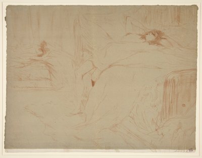 Frau auf dem Rücken liegend, Müdigkeit, aus der Serie Elles von Henri de Toulouse Lautrec