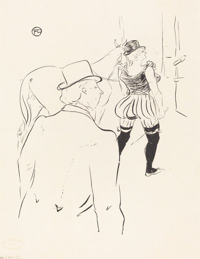 Hinter den Kulissen des Folies-Bergère: Mrs. Lona Barrison mit ihrem Manager und Ehemann von Henri de Toulouse Lautrec
