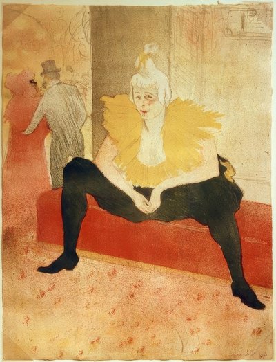 Die Clownesse, sitzend von Henri de Toulouse Lautrec