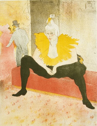 Sitzende weibliche Clown (Mademoiselle Cha-U-Kao), Platte eins aus Elles von Henri de Toulouse Lautrec