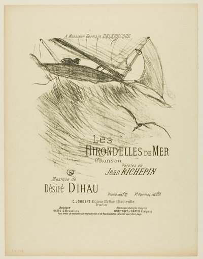 Die Seeschwalben, aus Mélodies de Désiré Dihau von Henri de Toulouse Lautrec