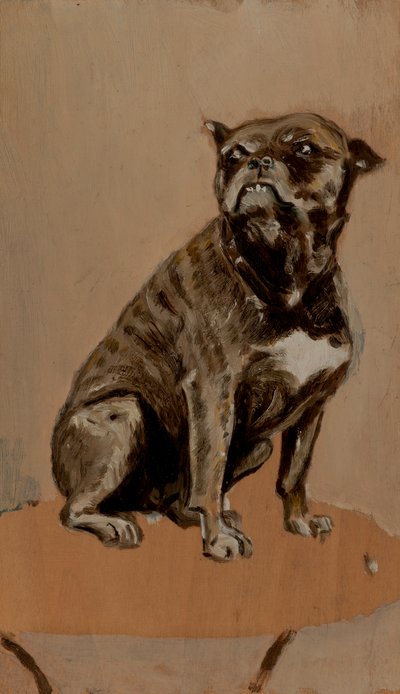 Touc, auf einem Tisch sitzend von Henri de Toulouse Lautrec