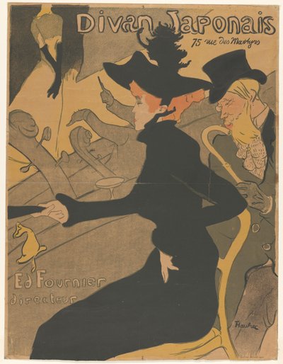 Frau und Mann im Publikum bei einer Gesangsvorstellung von Henri de Toulouse Lautrec