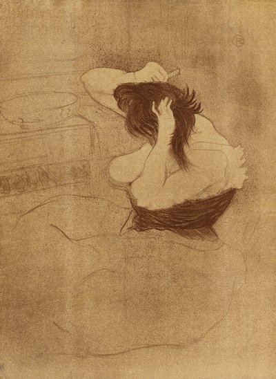 Frau, die sich die Haare kämmt - La Coiffure, Platte VII aus Elles, 1896 von Henri de Toulouse Lautrec