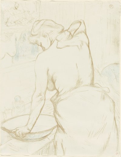 Frau beim Waschen—Die Toilette, Platte fünf aus Elles von Henri de Toulouse Lautrec