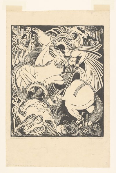 Der Drachentöter von Henri van der Stok (signed by artist)