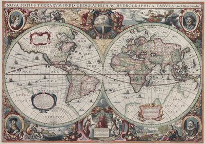 Nova totius Terrarum Orbis geographica ac hydrographica tabula von Henricus Hondius II