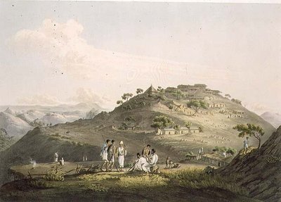 Die Stadt Dixan in Abessinien, gestochen von Daniel Havell von Henry (after) Salt
