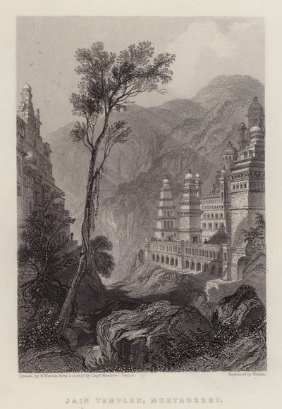 Jain-Tempel, Muktagerri (Farblithografie) von Henry (after) Warren