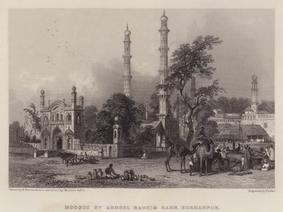 Moschee von Abdool Raheim Kahn, Burhanpur von Henry (after) Warren