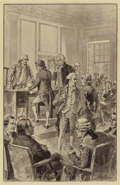 Unterzeichnung der Unabhängigkeitserklärung, 4. Juli 1776 von Henry Alexander (after) Ogden