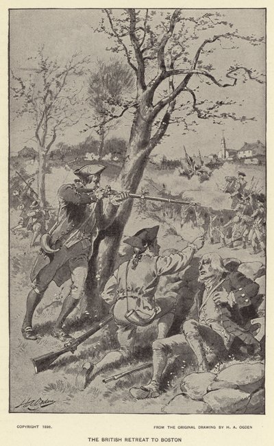 Der britische Rückzug nach Boston von Henry Alexander (after) Ogden
