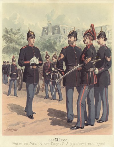 Eingeschriebene Männer, Stabskorps und Artillerie in Paradeuniform von Henry Alexander Ogden