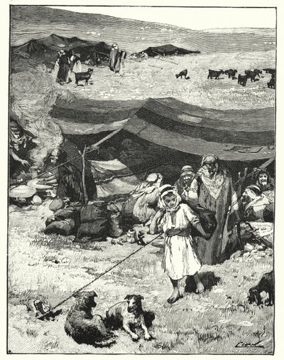 Ein Beduinenlager (Lithografie) von Henry Andrew Harper