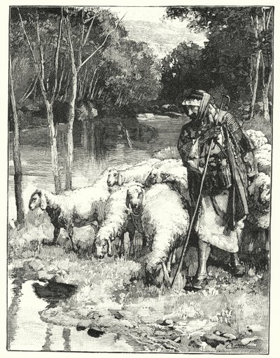 Ein Hirte und seine Herde im Anti-Libanon von Henry Andrew Harper