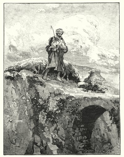 Brücke ohne Geländer über den Jordan von Henry Andrew Harper