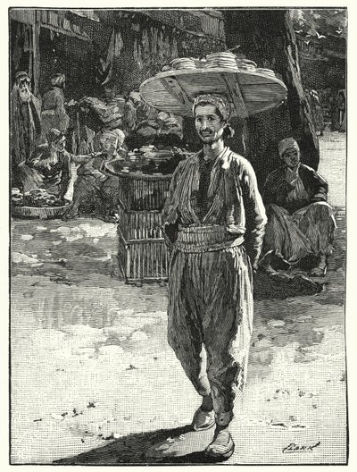 Östlicher Bäcker mit Korb auf dem Kopf von Henry Andrew Harper