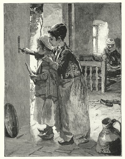 Gesetze und Vorschriften an der Türpfosten eines jüdischen Hauses (Lithografie) von Henry Andrew Harper