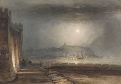 Hafen von Scarborough, Yorkshire - Mondlicht von Henry Barlow Carter