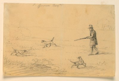 Studie eines Gentlemans mit drei Hunden, auf der Jagd von Henry Bernard Chalon