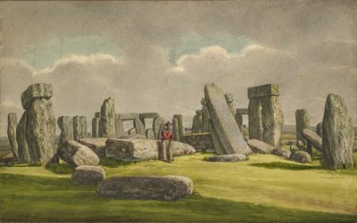 Stonehenge von W.S.W., zeigt Ruinen mit Soldaten, 1824-1839 von Henry Browne