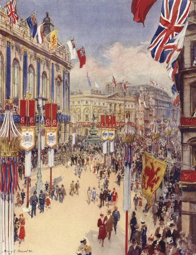 Piccadilly Circus, London von Henry Charles Brewer