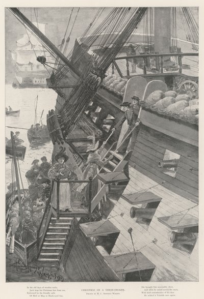 Weihnachten auf einem Dreidecker von Henry Charles Seppings Wright