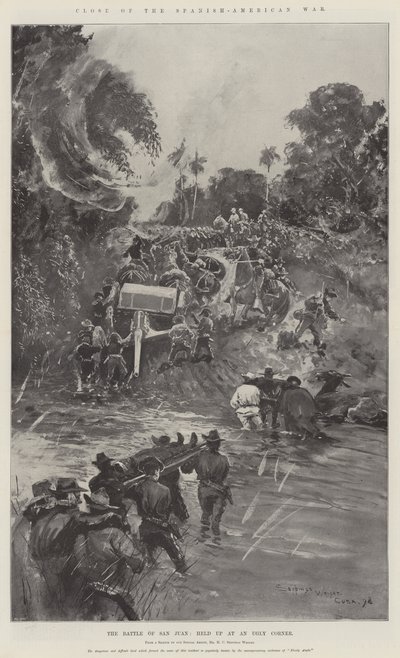 Ende des Spanisch-Amerikanischen Krieges, die Schlacht von San Juan, aufgehalten an einer hässlichen Ecke von Henry Charles Seppings Wright