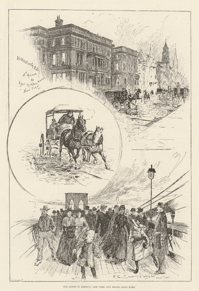 Unser Künstler in Amerika, New Yorker gehen nach Hause von Henry Charles Seppings Wright