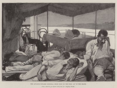 Der Vormarsch auf Dongola, Mittagshitze am Nil, 115° im Schatten von Henry Charles Seppings Wright